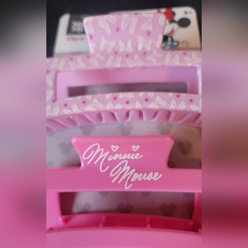 NWT! Disney Minnie Mouse Large Hair clip Set Claw Clip Jaw Clip - Picture 3 of 7